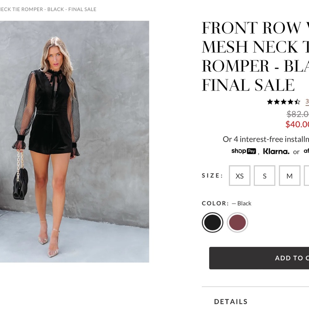 NWT VICI (Endless Rose) Black Mesh Neck Tie Romper Size XL
